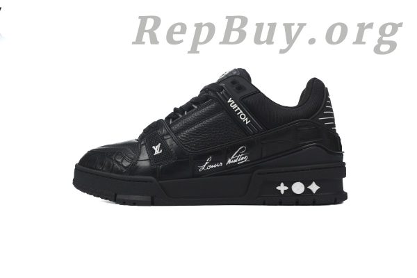 Louis Vuitton Trainer Sneaker Alligator Leather Black