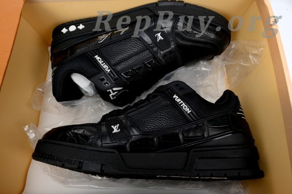 Louis Vuitton Trainer Sneaker Alligator Leather Black - 图片 10