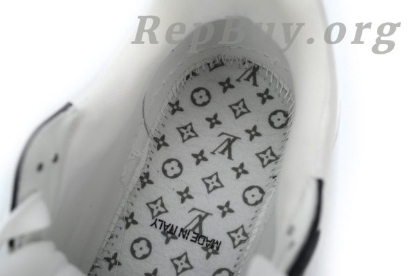 Louis Vuitton Trainer Sneaker replica, LV Alligator Leather Tongue sneakers, high quality LV Trainer rep, best LV white black sneakers, 1:1 Louis Vuitton shoes copy, luxury replica sneakers