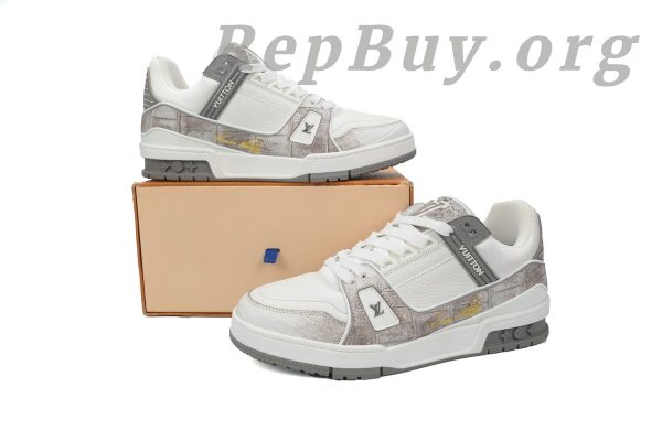 Louis Vuitton Trainer Sneaker replica, high quality LV sneakers, Alligator leather shoes, white gray LV trainers, best LV sneaker copy, luxury designer replica shoes, 1:1 LV trainers, premium Louis Vuitton dupes