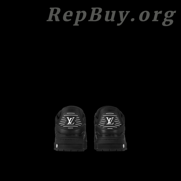 Louis Vuitton Trainer Sneaker Black 1AARF0 replica, high quality LV sneakers copy, best Louis Vuitton shoes knockoff, premium replica LV trainers, luxury designer sneakers duplicate, exact copy Louis Vuitton black sneakers, top-tier LV 1AARF0 reproduction