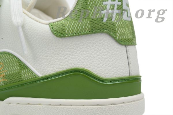 Louis Vuitton Trainer Sneaker Golf Green 1ACRCT, high quality replica LV sneakers, best LV Trainer rep, 1:1 copy Louis Vuitton shoes, luxury replica sneakers, top quality LV Golf Green sneaker, perfect clone LV Trainer