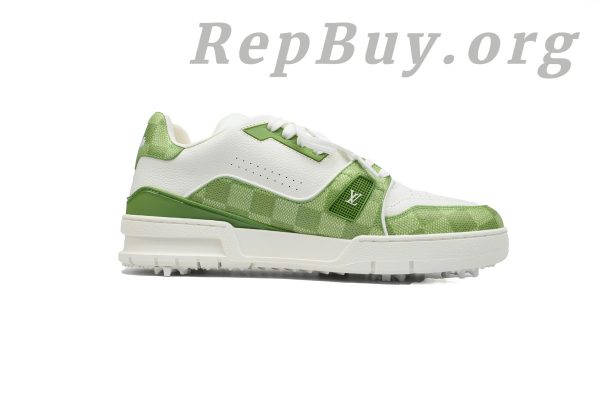 Louis Vuitton Trainer Sneaker Golf Green 1ACRCT, high quality replica LV sneakers, best LV Trainer rep, 1:1 copy Louis Vuitton shoes, luxury replica sneakers, top quality LV Golf Green sneaker, perfect clone LV Trainer