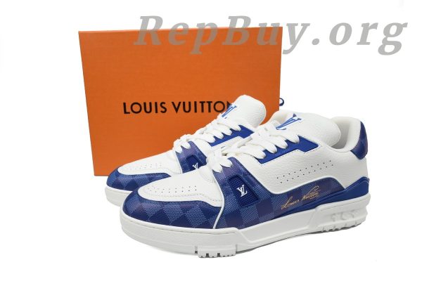 Louis Vuitton Trainer Sneaker Golf White Blue - 图片 11