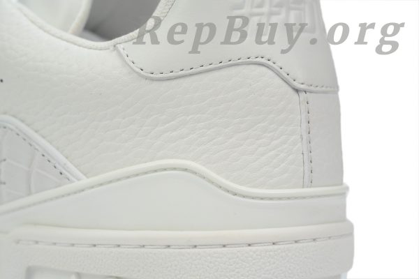 Louis Vuitton Trainer Sneaker replica, high quality LV sneaker copy, best LV Trainer rep, white alligator leather LV shoes, 1:1 Louis Vuitton sneaker, luxury replica sneakers, top tier LV Trainer dupes