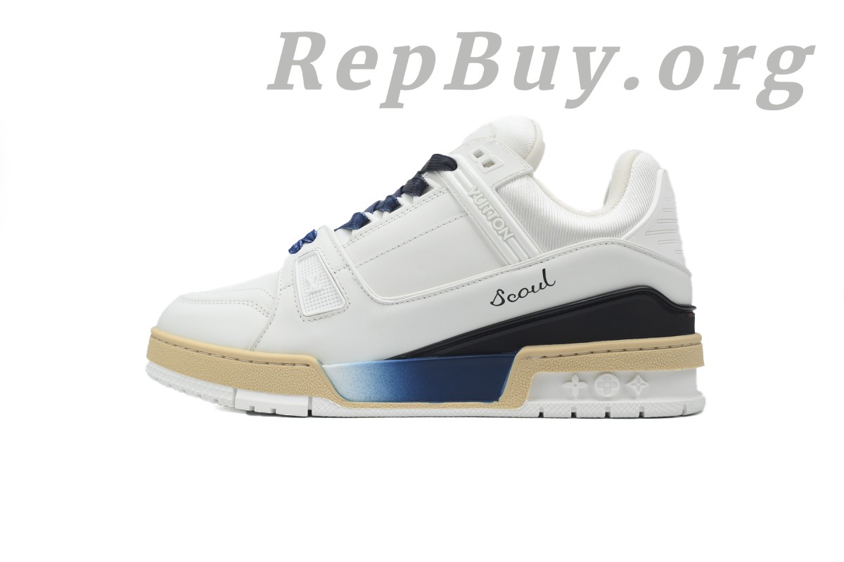 Best Louis Vuitton Trainer Sneaker Monogram Unisex Blended Fabrics Street Style Bi-color Replica