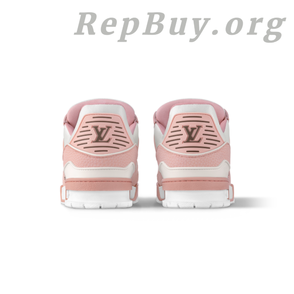 Louis Vuitton Trainer Sneaker Pink 1AD6B8, high quality replica Louis Vuitton sneakers, best LV trainers copy, 1:1 LV pink sneakers, luxury replica shoes, top quality LV sneaker dupes, designer fake sneakers, premium LV trainers replica