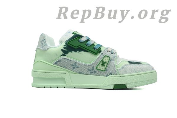 Louis Vuitton Trainer Sneaker Rendered Green Fabric 1ACVNR - 图片 2