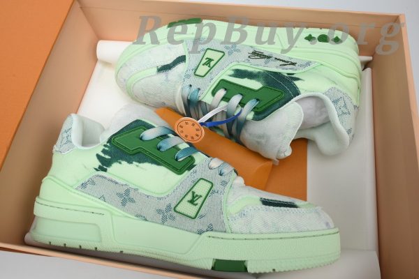 Louis Vuitton Trainer Sneaker Rendered Green Fabric 1ACVNR - 图片 10