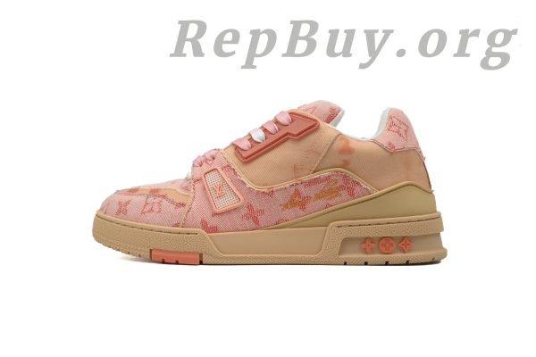 Louis Vuitton Trainer Sneaker Rendered Orange Fabric 1ACVMX