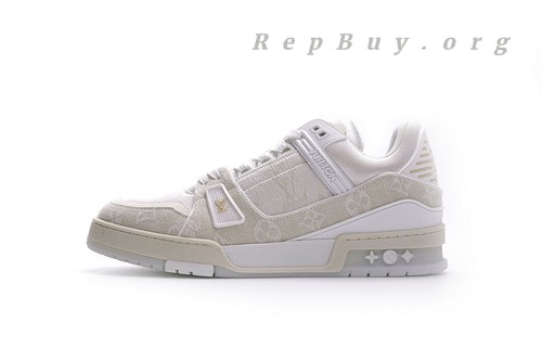 Best Louis Vuitton Trainer White Denim MS0241 Replica