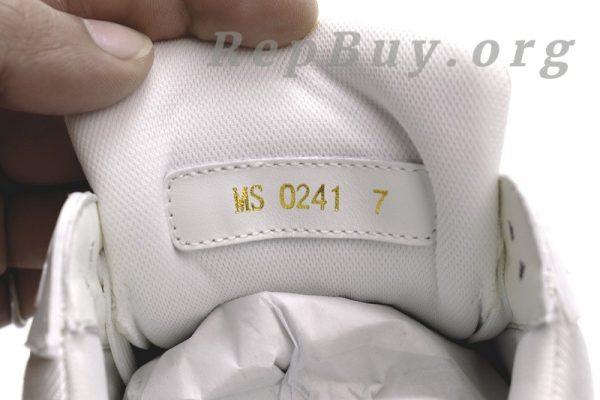 Louis Vuitton Trainer White Denim MS0241, high quality replica LV sneakers, best LV trainers replica, 1:1 copy Louis Vuitton shoes, luxury replica sneakers, top quality LV denim trainers, designer replica shoes, LV MS0241 replica, premium fake Louis Vuitton sneakers