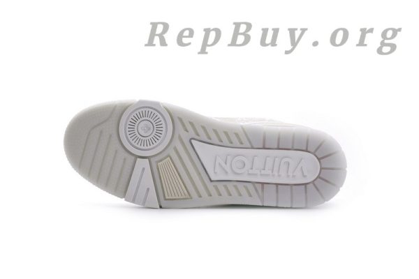Louis Vuitton Trainer White Denim MS0241, high quality replica LV sneakers, best LV trainers replica, 1:1 copy Louis Vuitton shoes, luxury replica sneakers, top quality LV denim trainers, designer replica shoes, LV MS0241 replica, premium fake Louis Vuitton sneakers