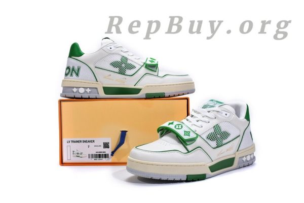 Louis Vuitton Trainer White Green 1A98UX - 图片 17