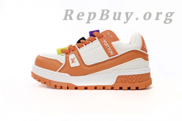 Louis Vuitton Trainer White Orange 1AB8SZ