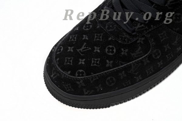 Louis Vuitton Nike Air Force 1 All Black replica, high quality LV Nike AF1 copy, best LV x Nike sneaker dupes, 1:1 Louis Vuitton Nike Air Force 1 knockoff, premium replica sneakers, luxury designer shoe replicas