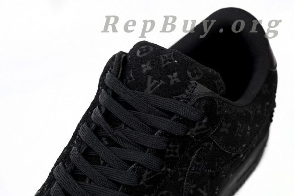Louis Vuitton Nike Air Force 1 All Black replica, high quality LV Nike AF1 copy, best LV x Nike sneaker dupes, 1:1 Louis Vuitton Nike Air Force 1 knockoff, premium replica sneakers, luxury designer shoe replicas