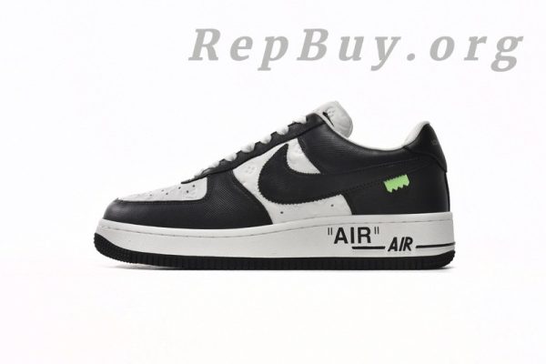 Louis Vuitton x Nike Air Force 1 Black White 7108-8 - Image 2
