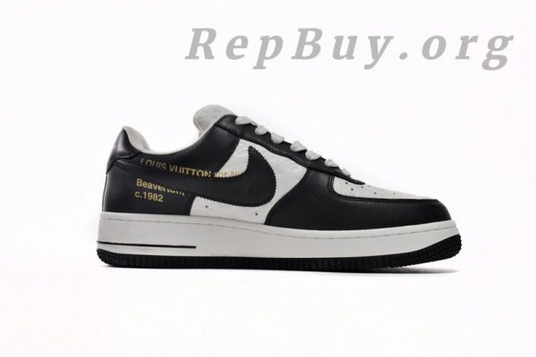 Louis Vuitton x Nike Air Force 1 Black White 7108-8 - Image 3