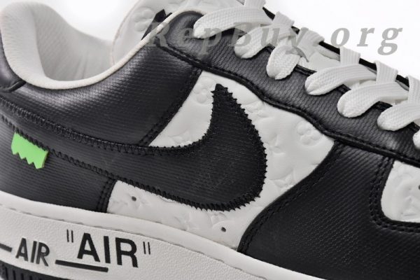 Louis Vuitton x Nike Air Force 1 Black White 7108-8 - Image 10