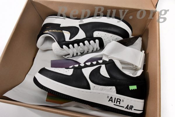 Louis Vuitton x Nike Air Force 1 Black White 7108-8 - Image 18