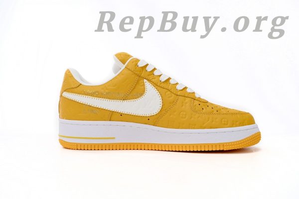 Louis Vuitton Nike Air Force 1, LV Nike AF1 replica, high quality replica sneakers, best LV Nike Air Force 1 copy, luxury sneaker reps, 1:1 Louis Vuitton Nike shoes, white yellow LV AF1, designer sneaker replicas, top tier LV Nike collab shoes, perfect clone sneakers