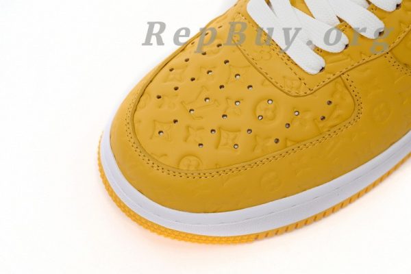 Louis Vuitton Nike Air Force 1, LV Nike AF1 replica, high quality replica sneakers, best LV Nike Air Force 1 copy, luxury sneaker reps, 1:1 Louis Vuitton Nike shoes, white yellow LV AF1, designer sneaker replicas, top tier LV Nike collab shoes, perfect clone sneakers