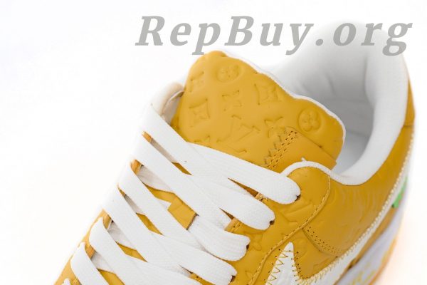 Louis Vuitton Nike Air Force 1, LV Nike AF1 replica, high quality replica sneakers, best LV Nike Air Force 1 copy, luxury sneaker reps, 1:1 Louis Vuitton Nike shoes, white yellow LV AF1, designer sneaker replicas, top tier LV Nike collab shoes, perfect clone sneakers