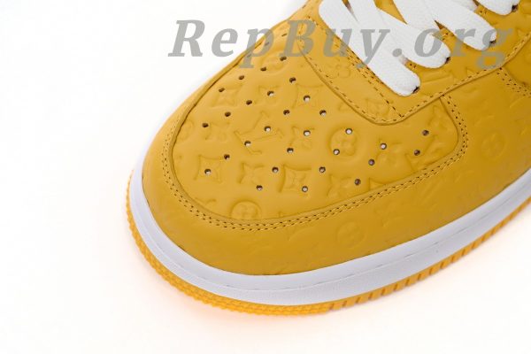 Louis Vuitton Nike Air Force 1, LV Nike AF1 replica, high quality replica sneakers, best LV Nike Air Force 1 copy, luxury sneaker reps, 1:1 Louis Vuitton Nike shoes, white yellow LV AF1, designer sneaker replicas, top tier LV Nike collab shoes, perfect clone sneakers