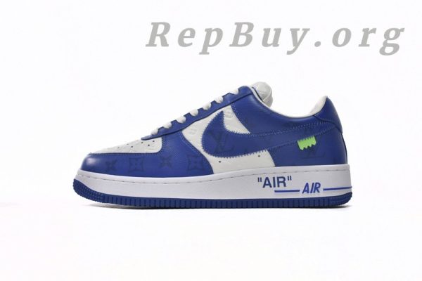 Louis Vuitton x Nike Air Force 1 White Blue 7108-5 - Image 2