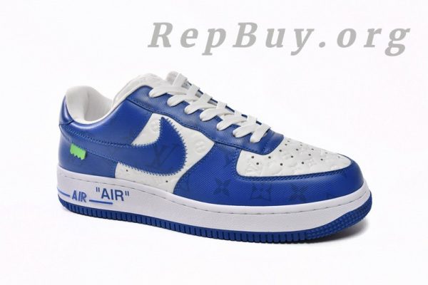 Louis Vuitton x Nike Air Force 1 White Blue 7108-5 - Image 11