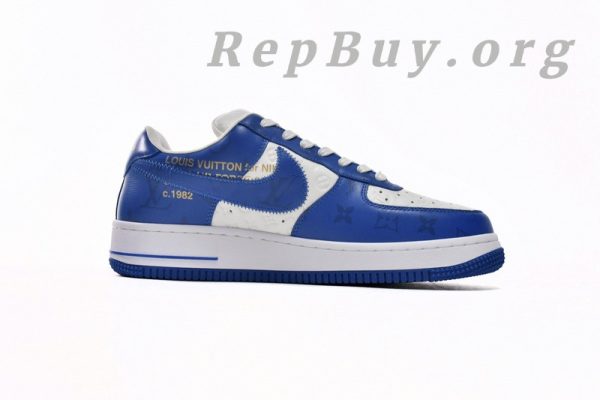 Louis Vuitton x Nike Air Force 1 White Blue 7108-5 - Image 3