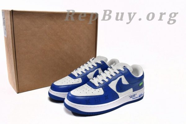 Louis Vuitton x Nike Air Force 1 White Blue 7108-5 - Image 18