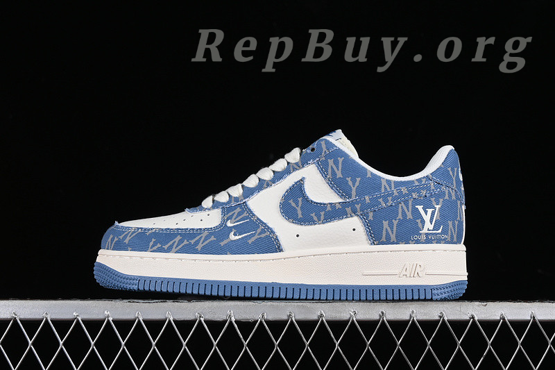 Best Louis Vuitton x Nike Air Force 1 White Blue Grey HD1968-028 Replica
