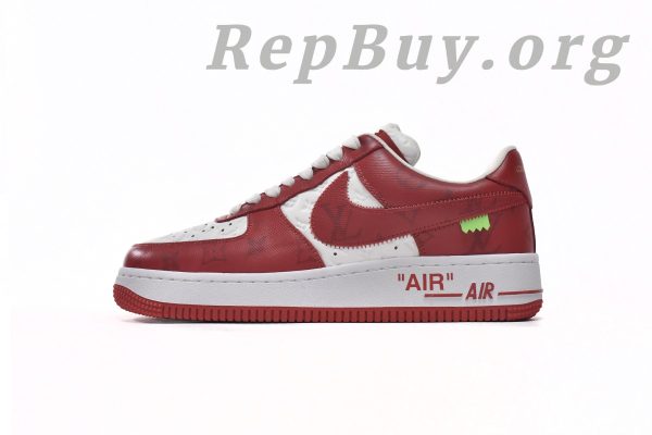 Louis Vuitton x Nike Air Force 1 White Red MS0232 - Image 2