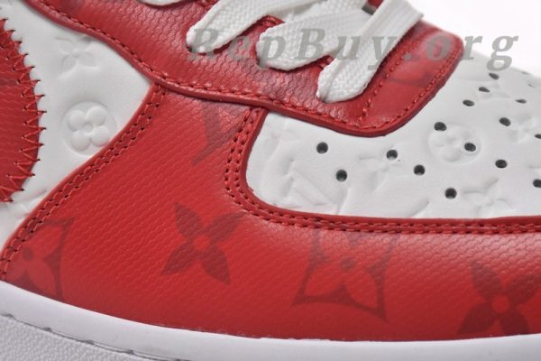 Louis Vuitton x Nike Air Force 1 White Red MS0232 - Image 5