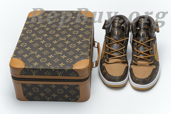 Top Version Louis Vuitton X Nike Air Jordan 1 (regular Jordan shoe box) - 图片 16