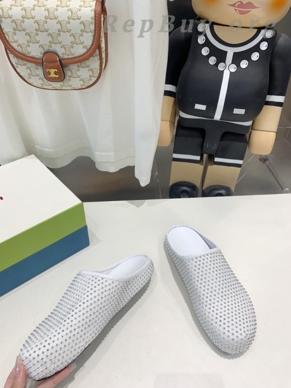 Marni White leather Fussbett Sabot Slide With Rhinestones 241379F121007 - 图片 7
