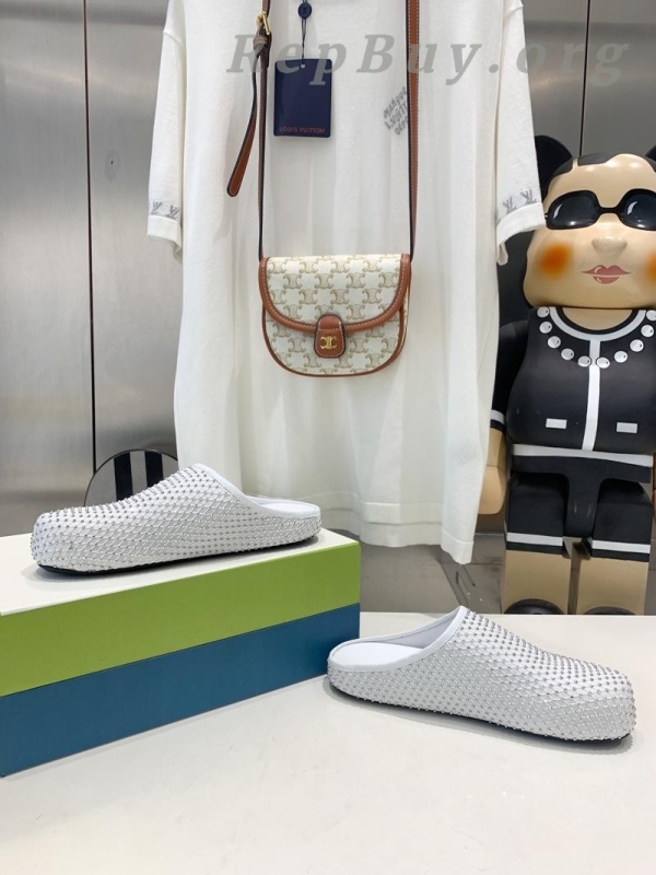 Marni White leather Fussbett Sabot Slide With Rhinestones 241379F121007 - 图片 9