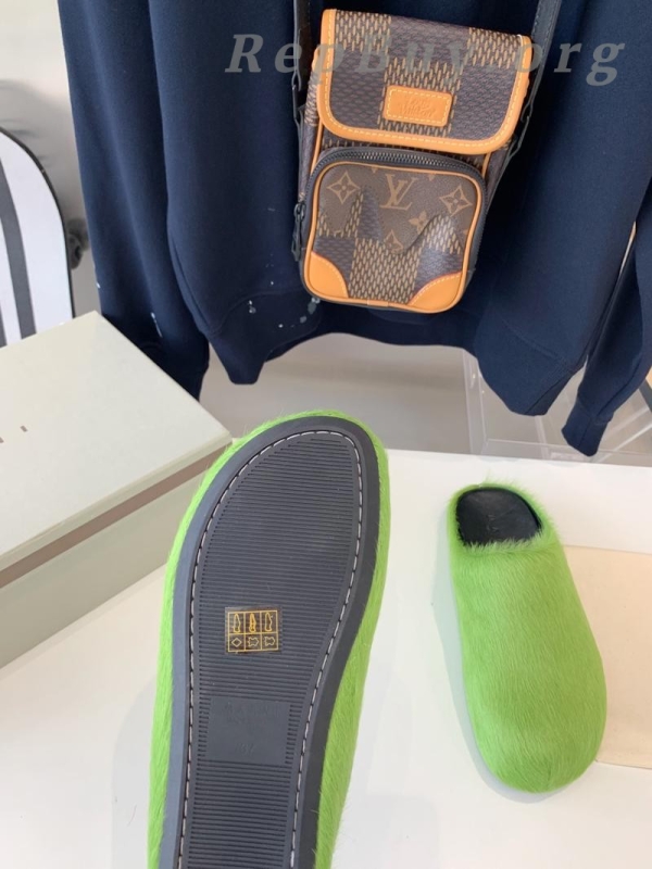 Marni Green LONG-HAIR CALFSKIN FUSSBETT SABOT Slide SBMR000600P412200V07 - 图片 4