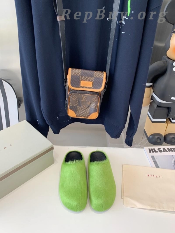 Marni Green LONG-HAIR CALFSKIN FUSSBETT SABOT Slide SBMR000600P412200V07 - 图片 2