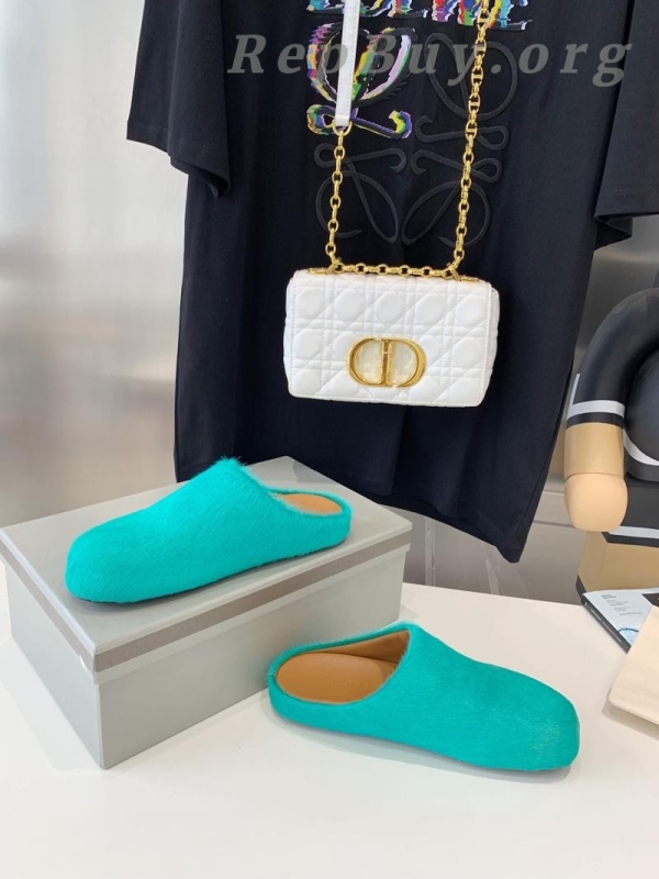 Marni Green LONG-HAIR CALFSKIN FUSSBETT SABOT Slide SBMR000600P412200V62 - 图片 5
