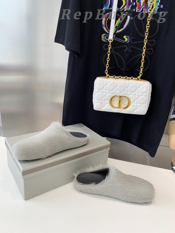 Marni Grey LONG-HAIR CALFSKIN FUSSBETT SABOT Slide SBMR000600P412200N30 - 图片 6
