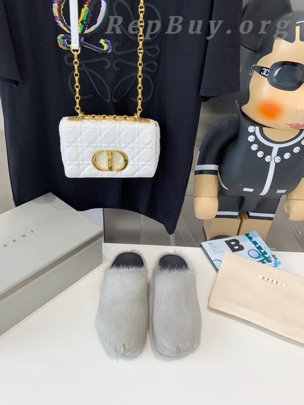 Marni Grey LONG-HAIR CALFSKIN FUSSBETT SABOT Slide SBMR000600P412200N30 - 图片 2