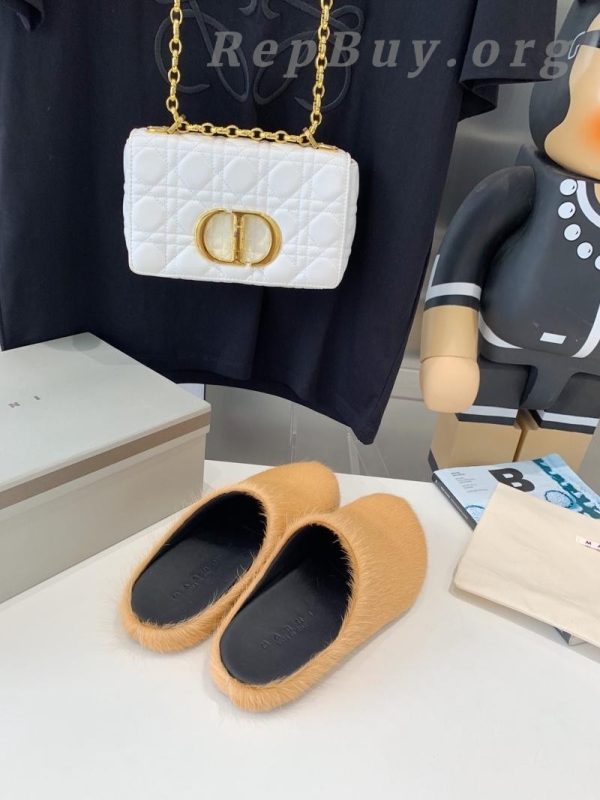 Marni Apricot LONG-HAIR CALFSKIN FUSSBETT SABOT Slide SBMR000600P412200R09 - 图片 4
