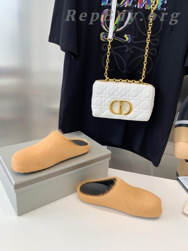 Marni Apricot LONG-HAIR CALFSKIN FUSSBETT SABOT Slide SBMR000600P412200R09 - 图片 5