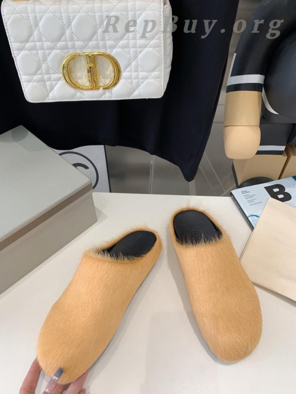 Marni Apricot LONG-HAIR CALFSKIN FUSSBETT SABOT Slide SBMR000600P412200R09 - 图片 9