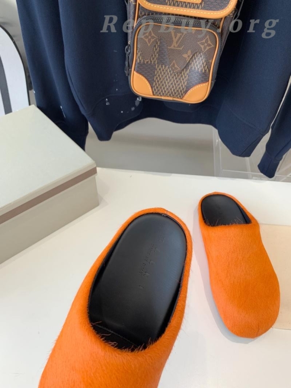 Marni Orange LONG-HAIR CALFSKIN FUSSBETT SABOT Slide SBMS004601P412200R09 - 图片 4