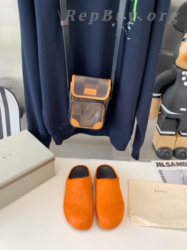 Marni Orange LONG-HAIR CALFSKIN FUSSBETT SABOT Slide SBMS004601P412200R09 - 图片 2