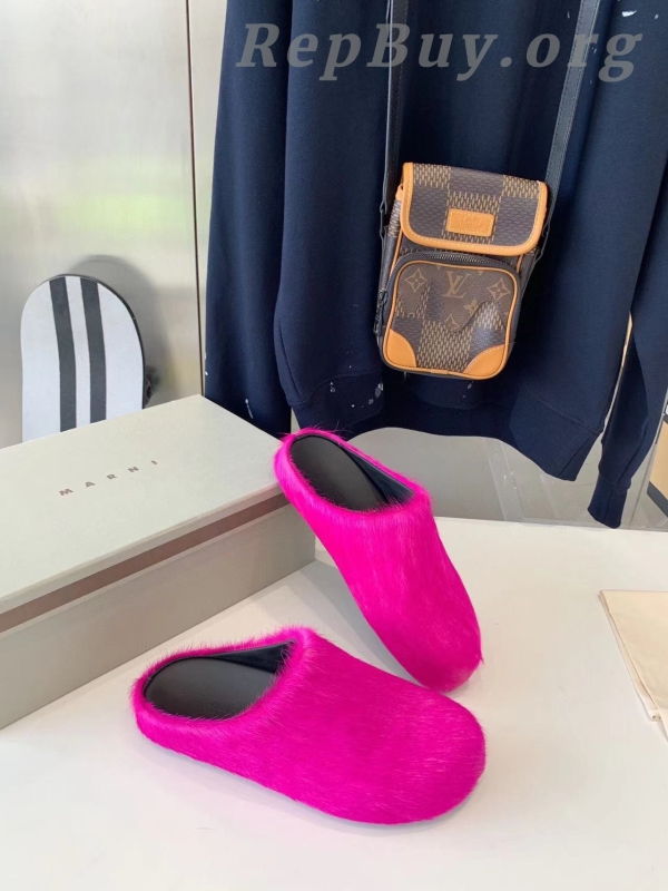 MARNI FUCHSIA Pink Fussbett Sabot Loafers Slide SBMR000600P412200C57